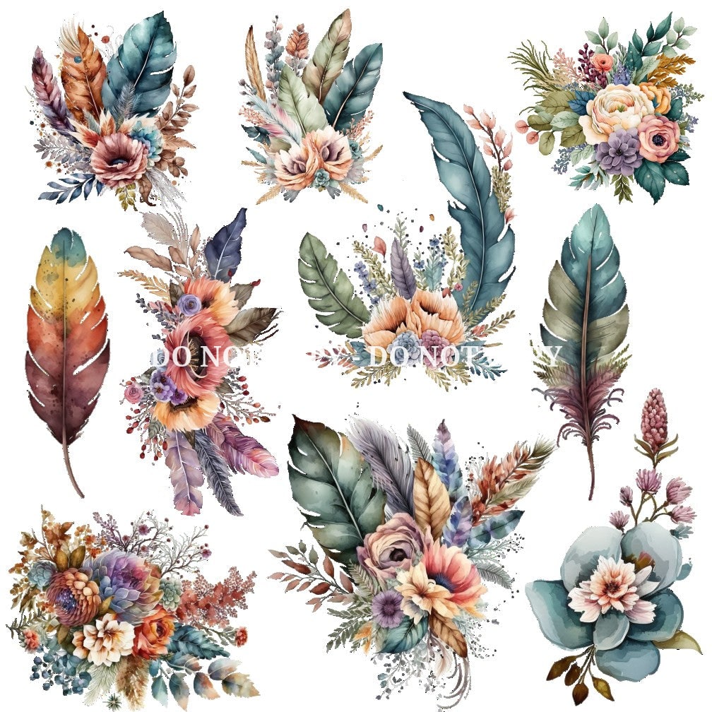 BOHO WATERCOLOR FLORAL - FLAIR SHEET