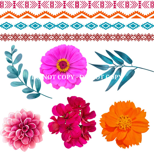 BRIGHT FLOWER AZTEC  - FLAIR SHEET