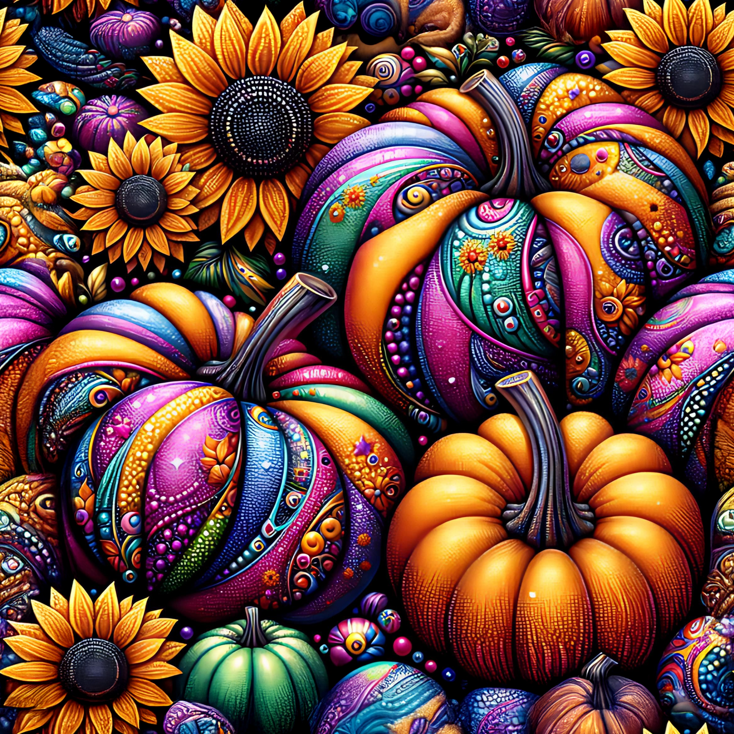 BRIGHT PUMPKINS - PATTERN VINYL