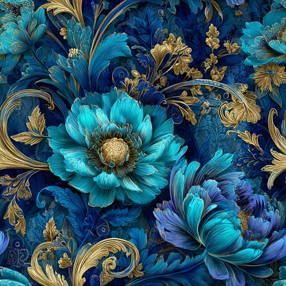 BLUE ORNAMENTAL FLORAL -  MULTIPLE VARIATIONS