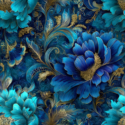 BLUE ORNAMENTAL FLORAL -  MULTIPLE VARIATIONS