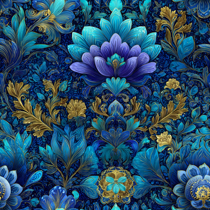 BLUE ORNAMENTAL FLORAL -  MULTIPLE VARIATIONS