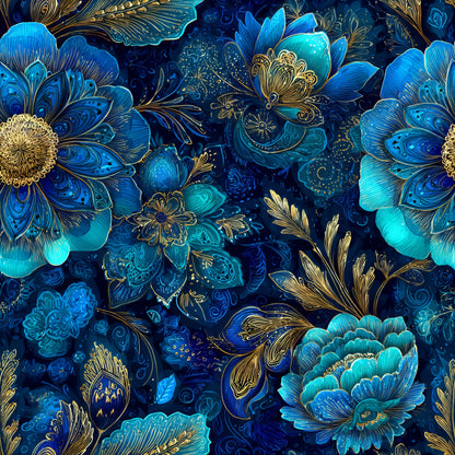 BLUE ORNAMENTAL FLORAL -  MULTIPLE VARIATIONS