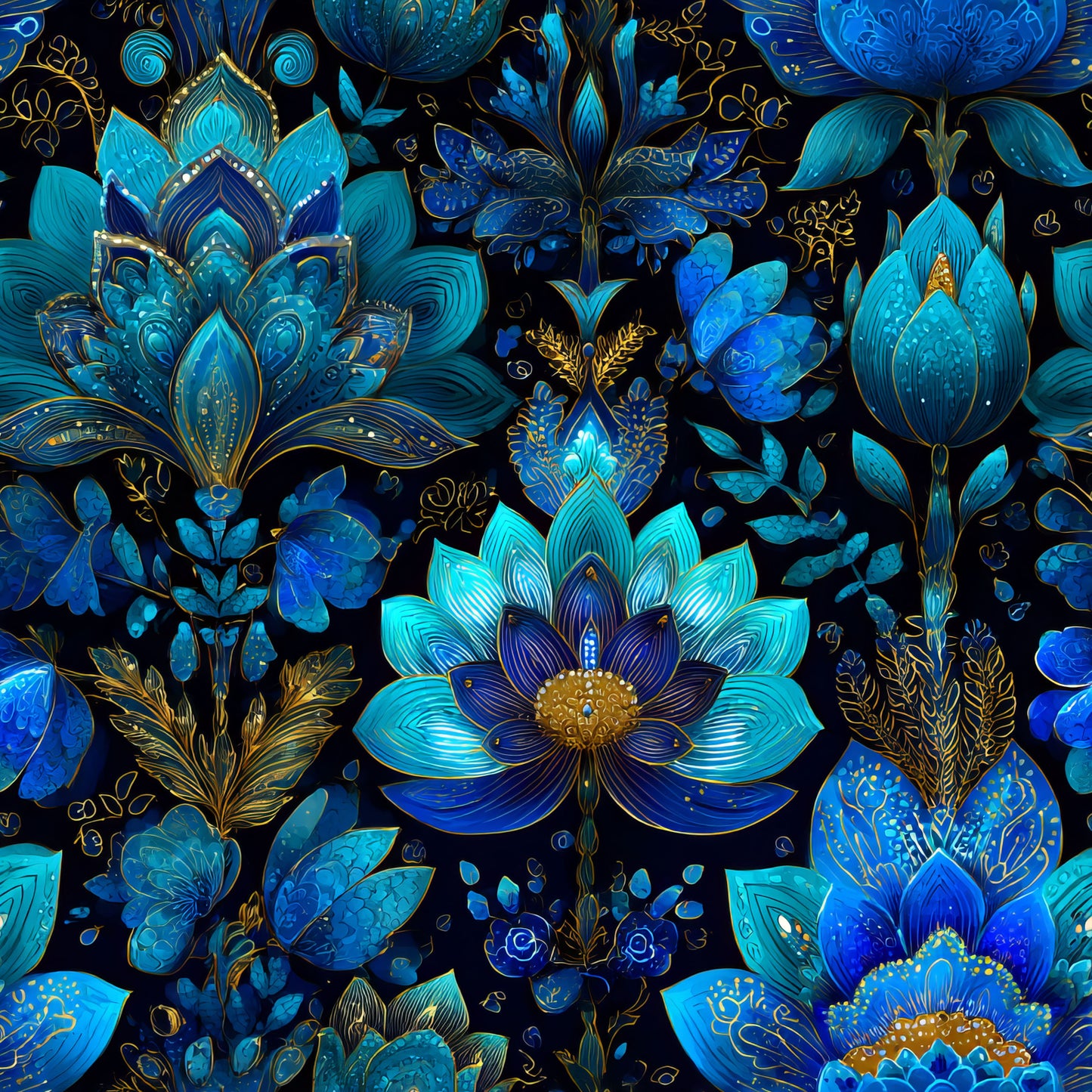 BLUE ORNAMENTAL FLORAL -  MULTIPLE VARIATIONS