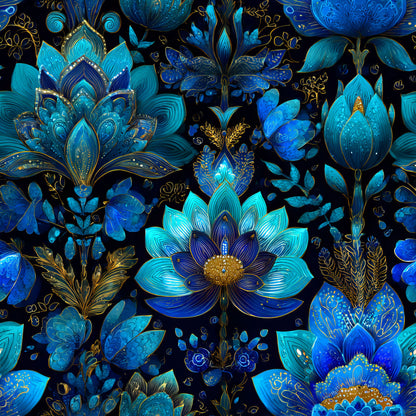 BLUE ORNAMENTAL FLORAL -  MULTIPLE VARIATIONS