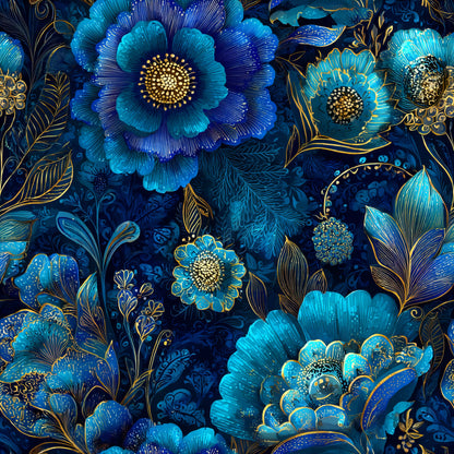 BLUE ORNAMENTAL FLORAL -  MULTIPLE VARIATIONS