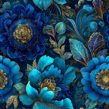 BLUE ORNAMENTAL FLORAL -  MULTIPLE VARIATIONS