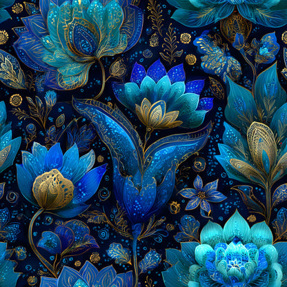BLUE ORNAMENTAL FLORAL -  MULTIPLE VARIATIONS