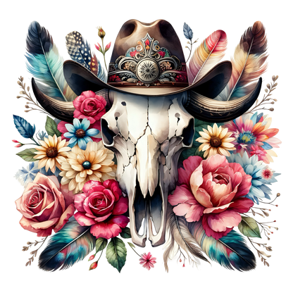 BOHO BULL SKULL - Decals