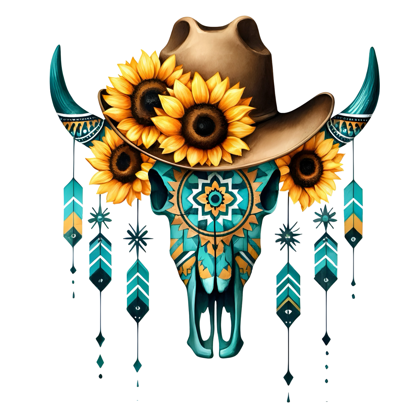 BOHO BULL SKULL - Decals