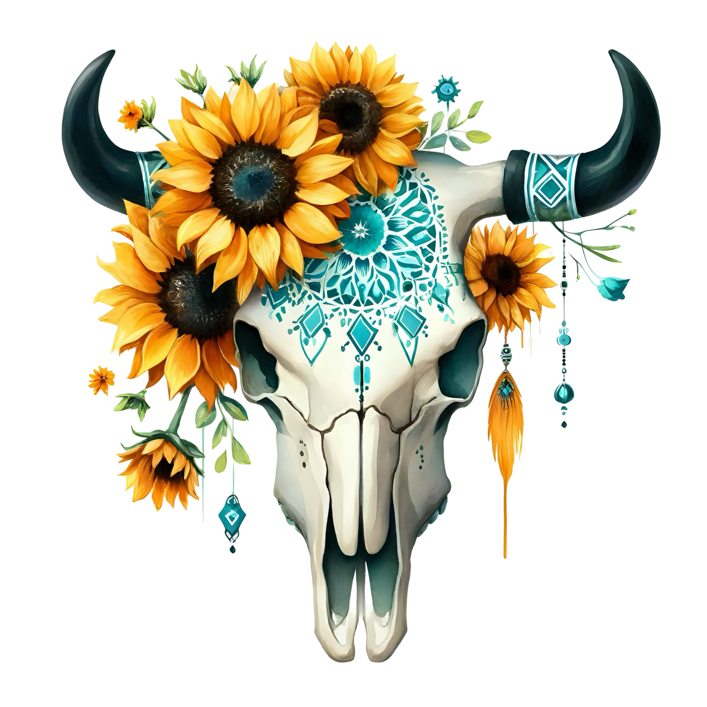 BOHO BULL SKULL - Decals