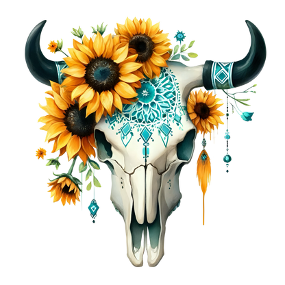 BOHO BULL SKULL - Decals