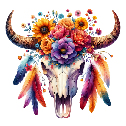 BOHO BULL SKULL - Decals