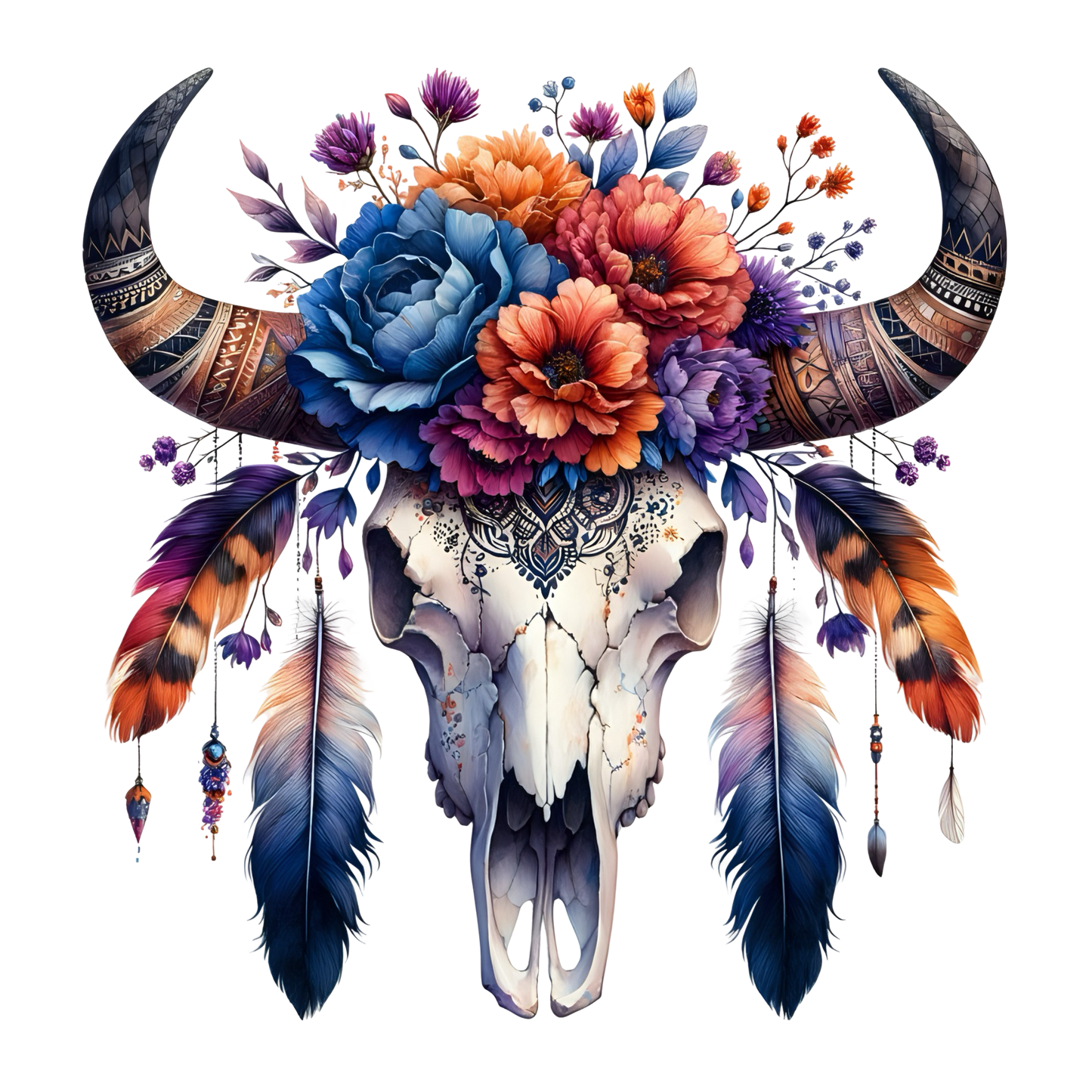 BOHO BULL SKULL - Decals