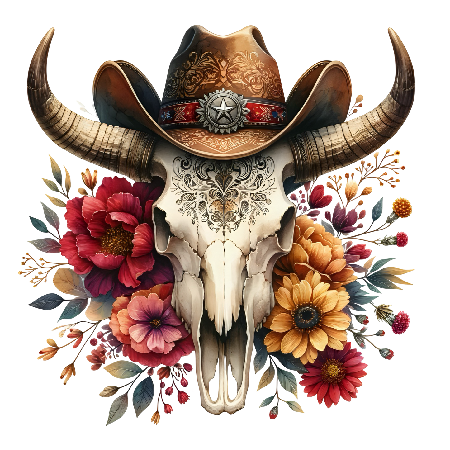 BOHO BULL SKULL - Decals