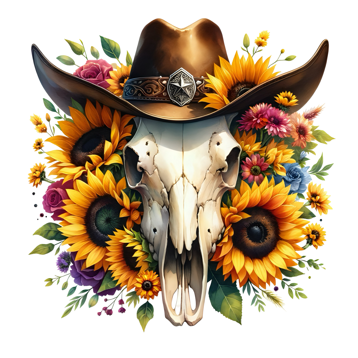 BOHO BULL SKULL - Decals