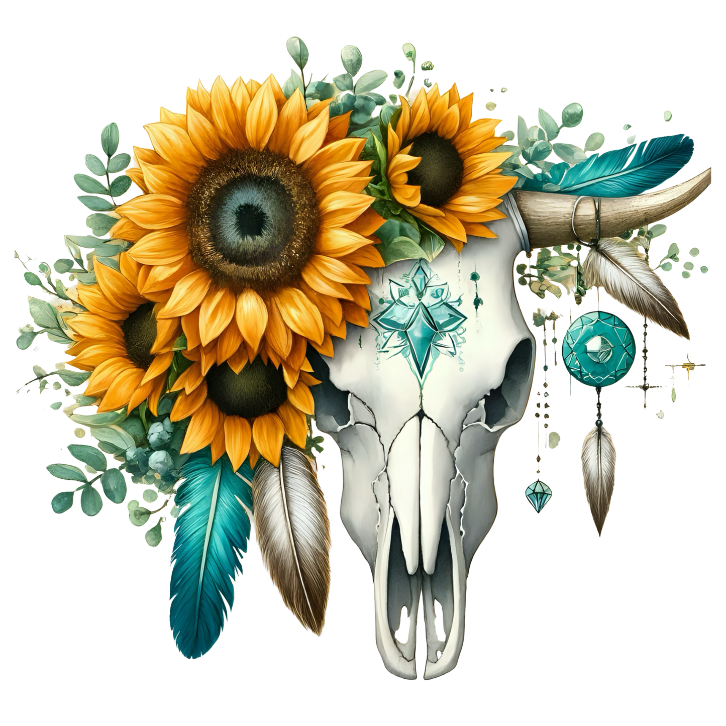 BOHO BULL SKULL - Decals