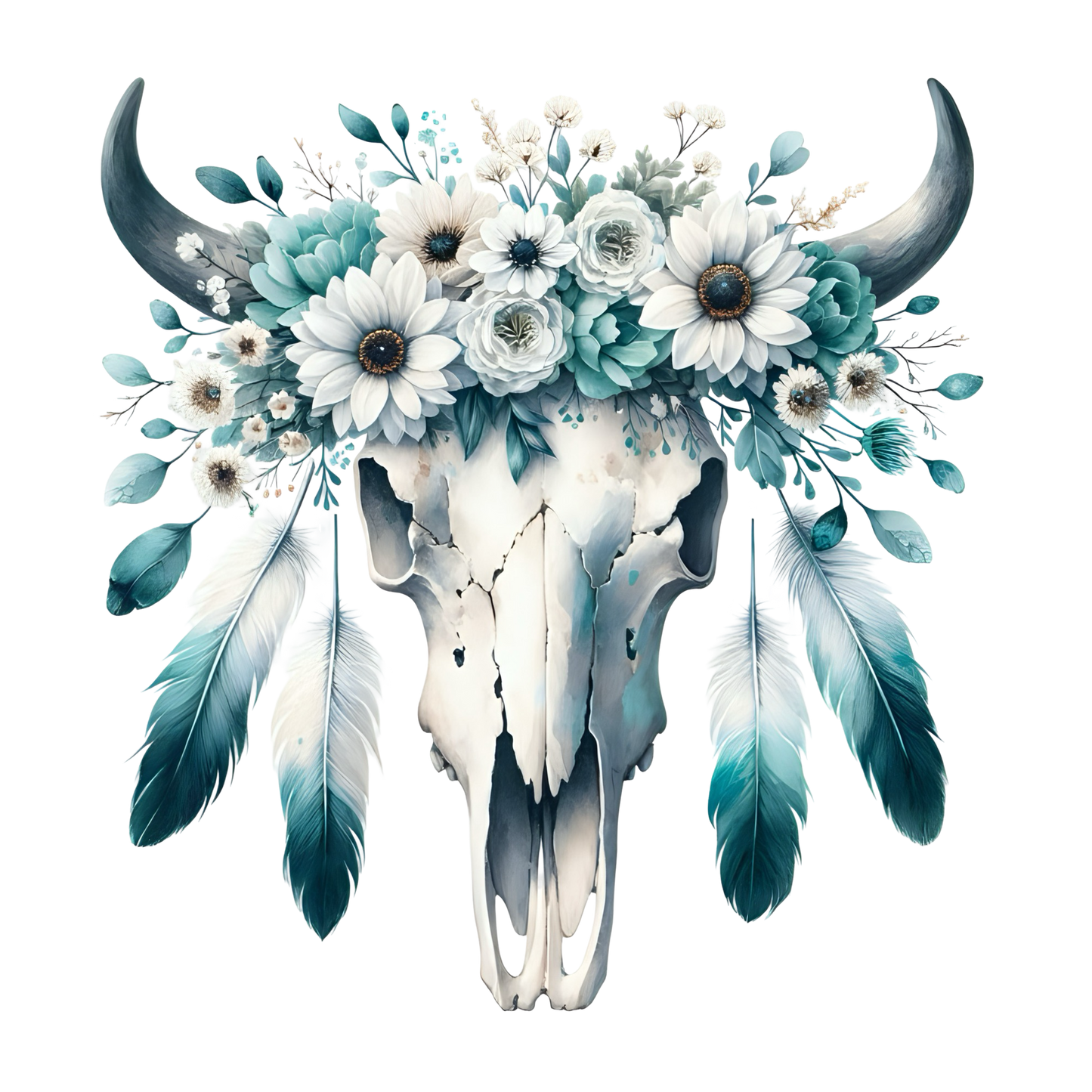 BOHO BULL SKULL - Decals