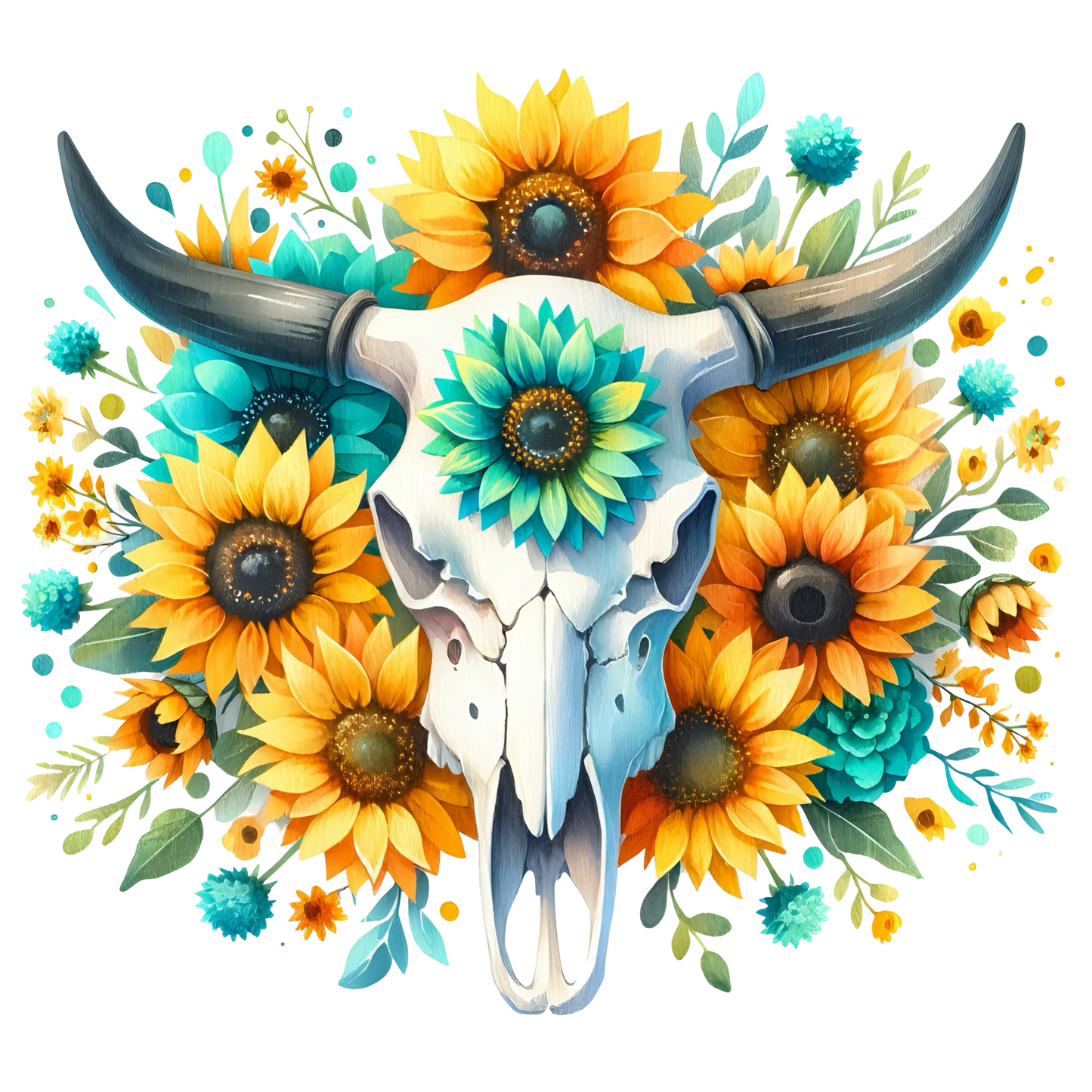 BOHO BULL SKULL - Decals