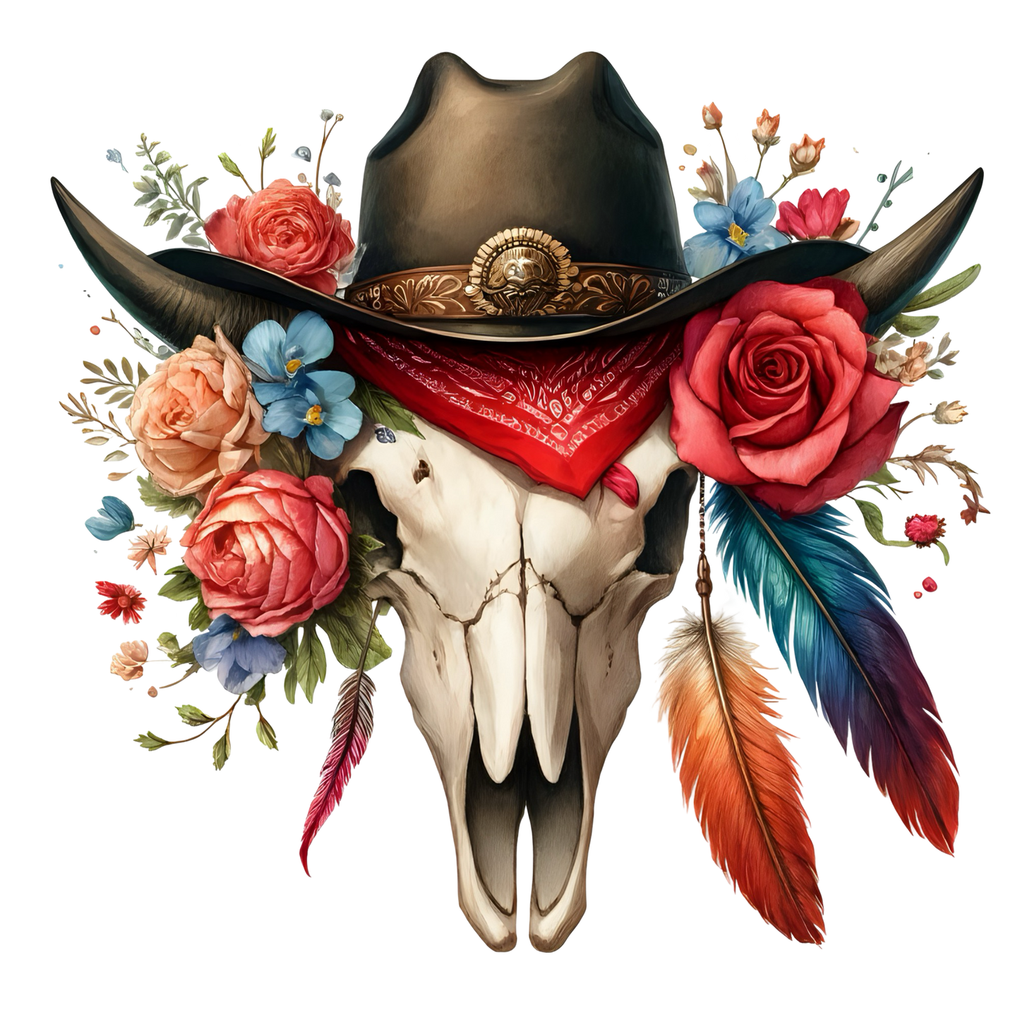 BOHO BULL SKULL - Decals