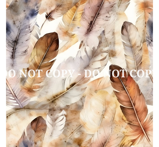 BOHO FEATHERS PATTERN VINYL - MULTIPLE VARIATIONS