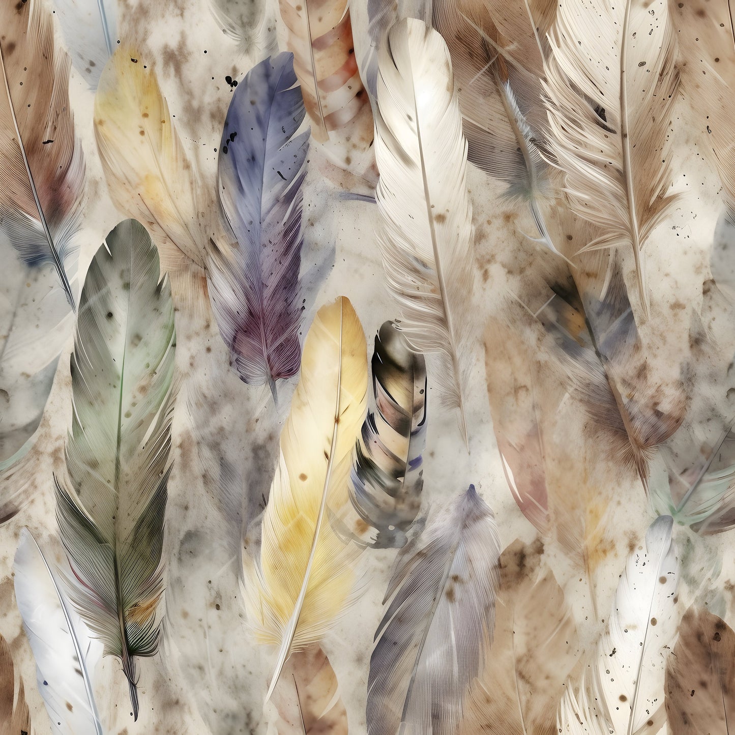 BOHO FEATHERS PATTERN VINYL - MULTIPLE VARIATIONS