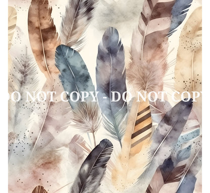 BOHO FEATHERS PATTERN VINYL - MULTIPLE VARIATIONS