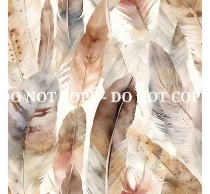 BOHO FEATHERS PATTERN VINYL - MULTIPLE VARIATIONS