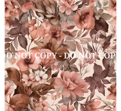 WATERCOLOR EARTH TONE FLORAL VINYL - MULTIPLE VARIATIONS