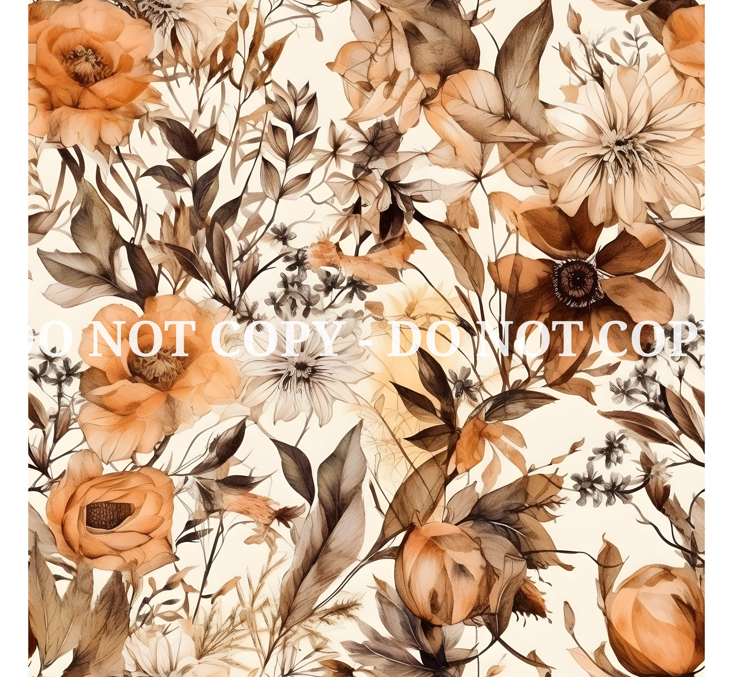 WATERCOLOR EARTH TONE FLORAL VINYL - MULTIPLE VARIATIONS