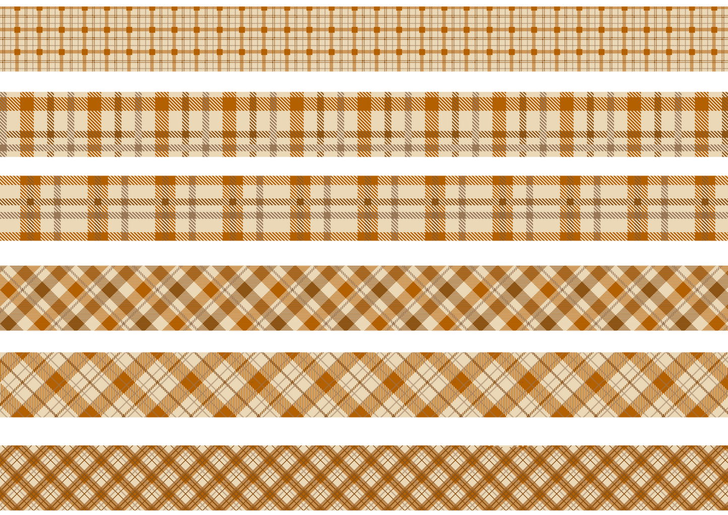 BROWN TARTAN STRIPES - FLAIR SHEET - PINE AND FEATHERS DESIGN