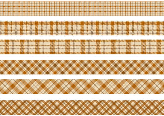 BROWN TARTAN STRIPES - FLAIR SHEET - PINE AND FEATHERS DESIGN