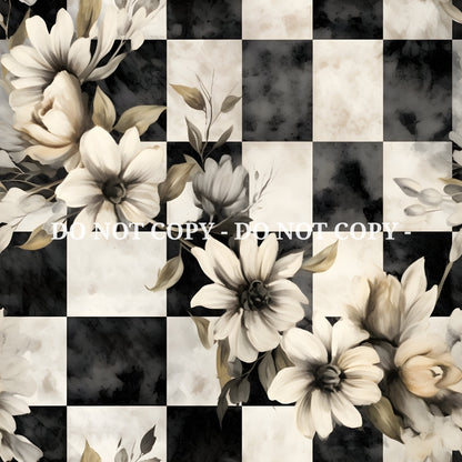 FLORAL BUFFALO CHECKER PATTERN VINYL - MULTIPLE VARIATIONS