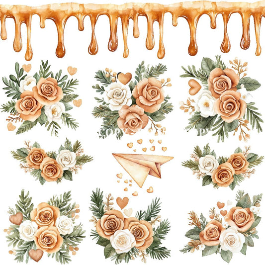 CARAMEL LOVE FLORAL - FLAIR SHEET