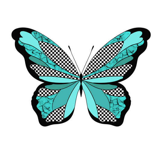 CHECKER BUTTERFLY - DECAL