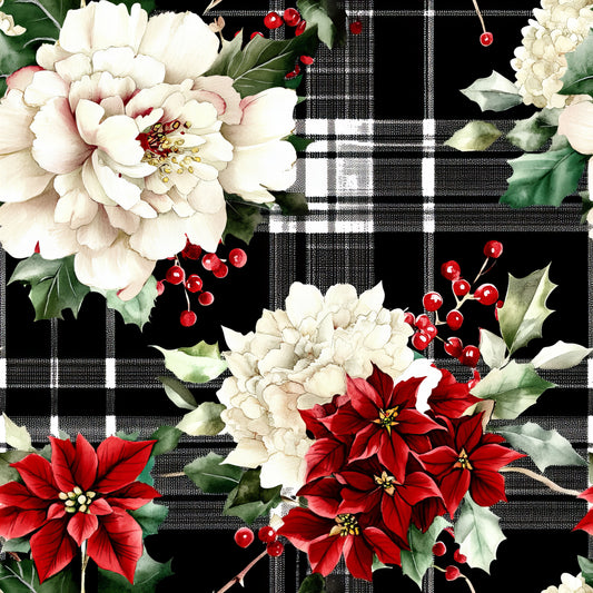 CHRISTMAS BLOOMING PLAID -  MULTIPLE VARIATIONS