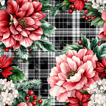 CHRISTMAS BLOOMING PLAID -  MULTIPLE VARIATIONS