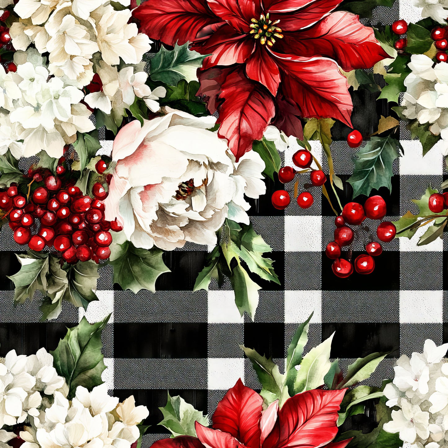 CHRISTMAS BLOOMING PLAID -  MULTIPLE VARIATIONS