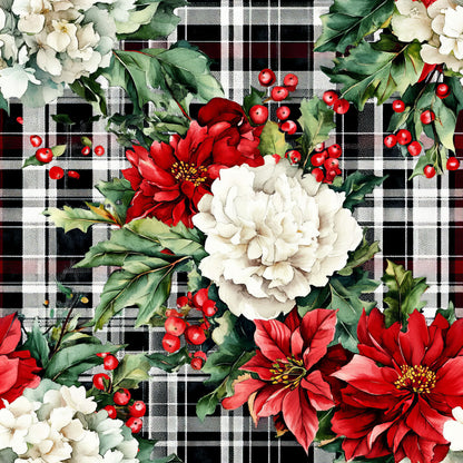 CHRISTMAS BLOOMING PLAID -  MULTIPLE VARIATIONS