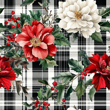 CHRISTMAS BLOOMING PLAID -  MULTIPLE VARIATIONS