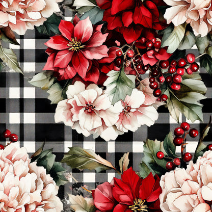 CHRISTMAS BLOOMING PLAID -  MULTIPLE VARIATIONS