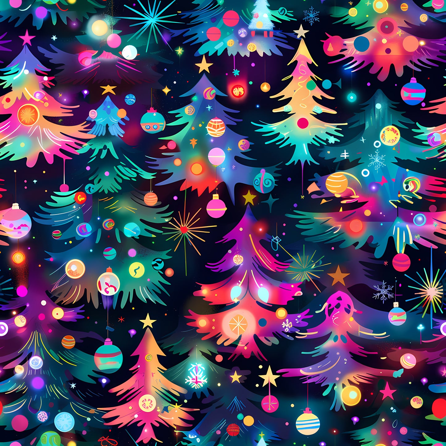 CHRISTMAS TREES BRIGHT - PATTERN VINYL