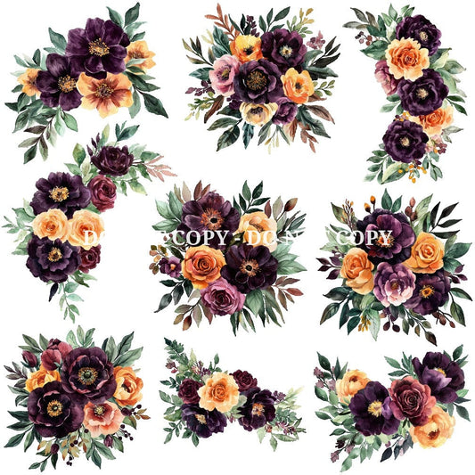 DARK BLOOMS FLORAL - FLAIR SHEET