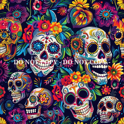 SUGAR SKULLS PATTERN VINYL - MULTIPLE VARIATIONS