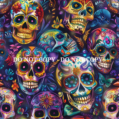 SUGAR SKULLS PATTERN VINYL - MULTIPLE VARIATIONS