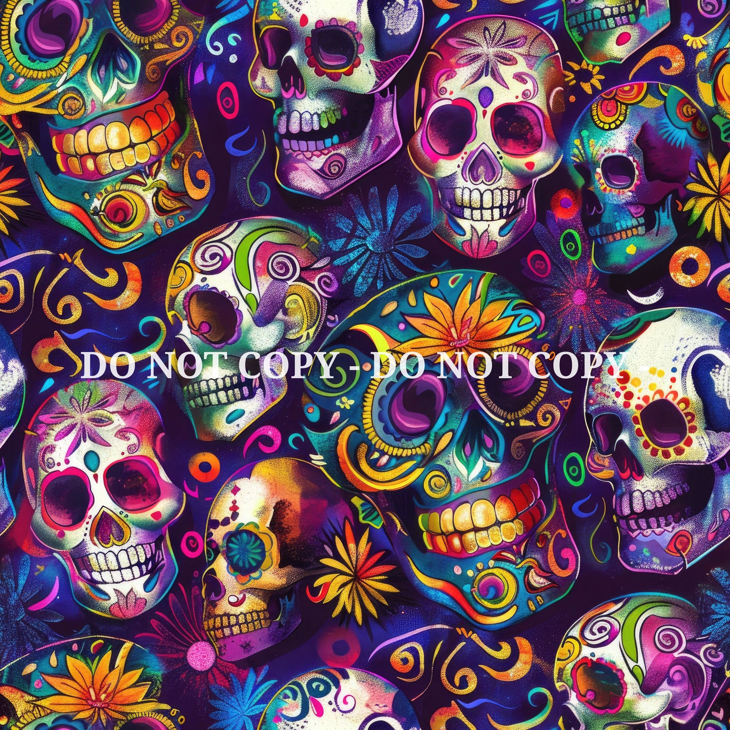 SUGAR SKULLS PATTERN VINYL - MULTIPLE VARIATIONS