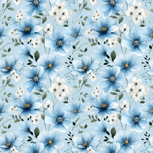 DUSTY BLUE FLOWERS 5