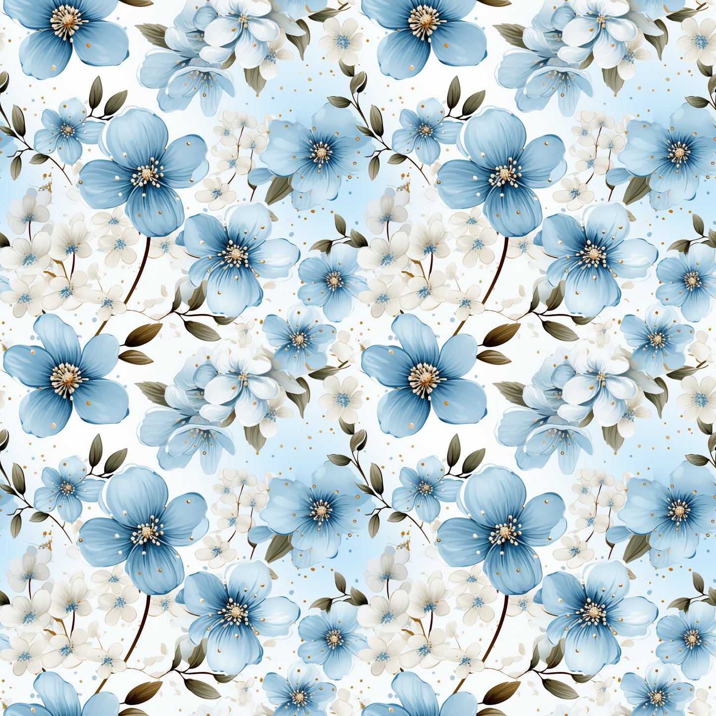 DUSTY BLUE FLOWERS 6