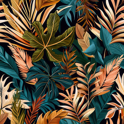 EARTH TONED TROPICAL LEAVES - MULTIPLE VARIATIONS