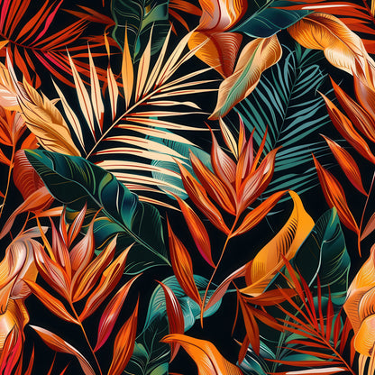 EARTH TONED TROPICAL LEAVES - MULTIPLE VARIATIONS